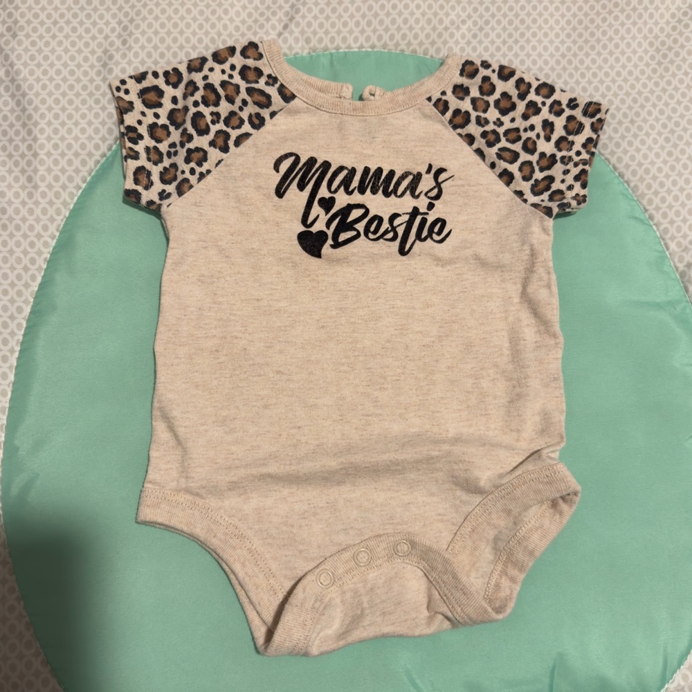 Garanimals Cream Leopard Print Baby Onesie
